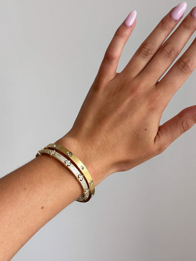 Sleek Zirconia Accent Bangle Bracelet